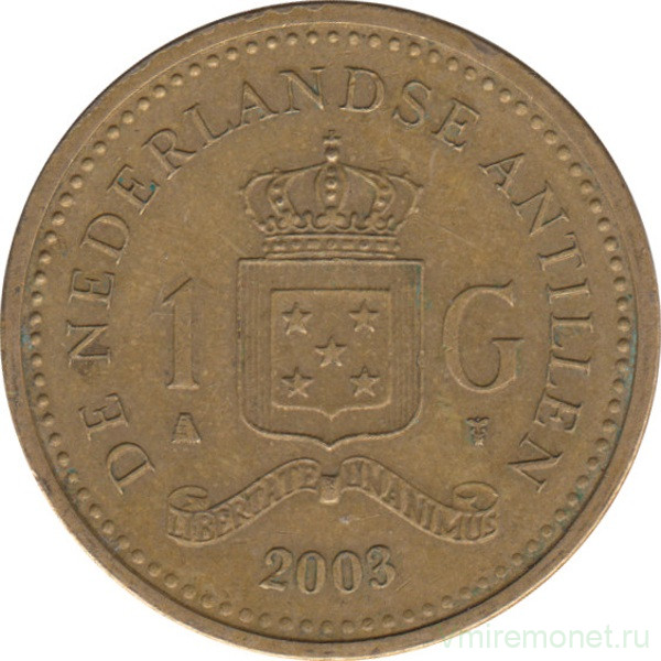 Монета. Нидерландские Антильские острова. 1 гульден 2003 год.