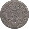 Монета. ФРГ. 1 марка 1958 год. Монетный двор - Штутгарт (F). рев.