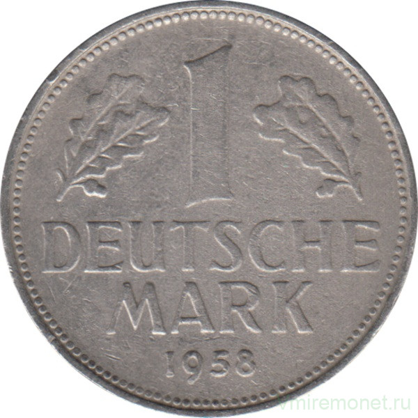 Монета. ФРГ. 1 марка 1958 год. Монетный двор - Штутгарт (F).