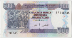 Банкнота. Бурунди. 500 франков 2011 год. Тип 45b.