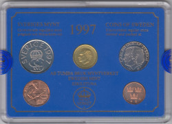 Монета. Швеция. Годовой набор 1997 год. С жетоном "Изготовление медалей в XVI веке".