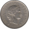  Монета. Швейцария. 5 раппенов 1969 год. ав.