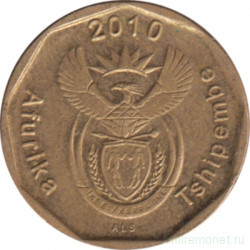 Монета. Южно-Африканская республика (ЮАР). 10 центов 2010 год.