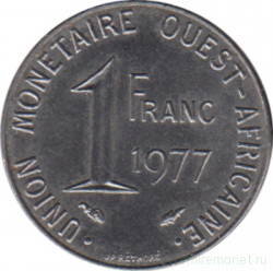 Монета. Западноафриканский экономический и валютный союз (ВСЕАО). 1 франк 1977 год.