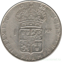 Монета. Швеция. 1 крона 1956 год.