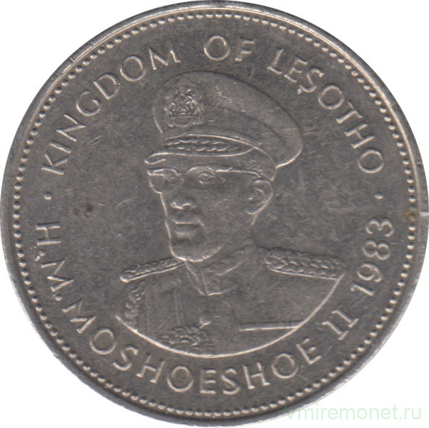 Монета. Лесото (анклав в ЮАР). 50 лисенте 1983 год.