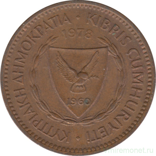 Монета. Кипр. 5 милей 1978 год.
