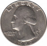  Монета. США. 25 центов 1982 год. Монетный двор P. ав.