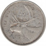 Монета. Канада. 25 центов 1954 год. ав.