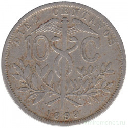 Монета. Боливия. 10 сентаво 1899 год. 