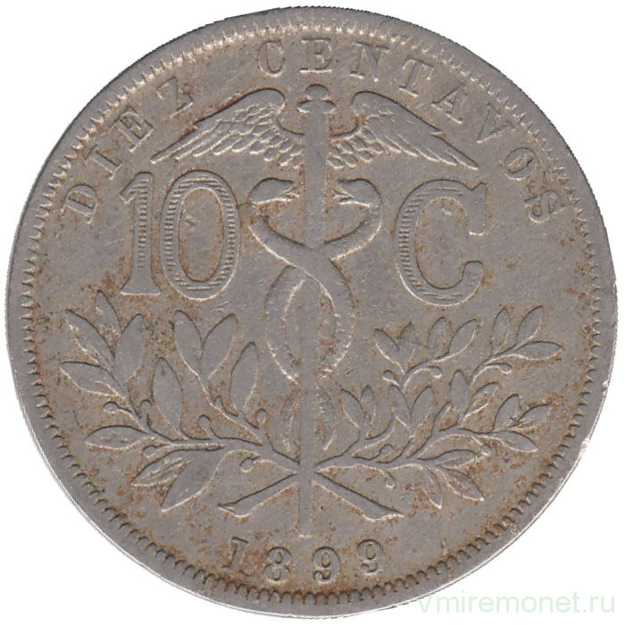 Монета. Боливия. 10 сентаво 1899 год. 