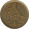 Монета. Египет. 1 пиастр 1984 год. Христианская дата справа от номинала. ав.