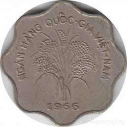 Монета. Вьетнам (Южный Вьетнам). 5 донгов 1966 год.