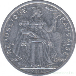 Монета. Французская Полинезия. 2 франка 2011 год.
