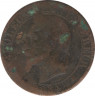 Монета. Франция. 5 сантимов 1864 год. А. ав.