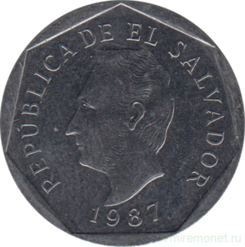 Монета. Сальвадор. 5 сентаво 1987 год.