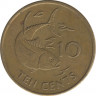 Монета. Сейшельские острова. 10 центов 1997 год. рев.