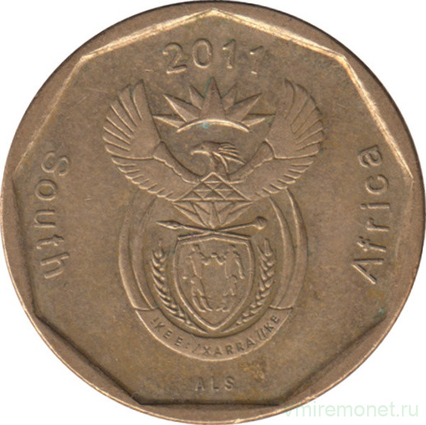 Монета. Южно-Африканская республика (ЮАР). 50 центов 2011 год.