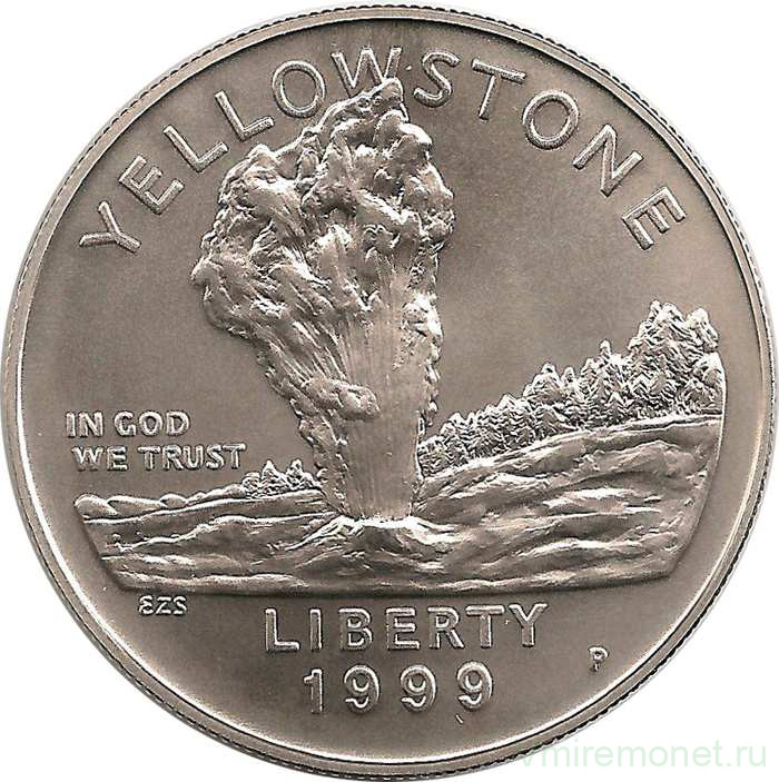 Монета. США. 1 доллар 1999 год (P). Йеллоустоун.
