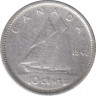 Монета. Канада. 10 центов 1942 год. ав.
