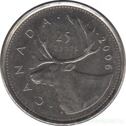 Монета. Канада. 25 центов 2006 год. Лист.