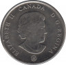 Монета. Канада. 25 центов 2006 год. Лист. рев.
