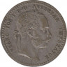 Монета. Австро-Венгерская империя. 10 крейцеров 1870 год. ав.