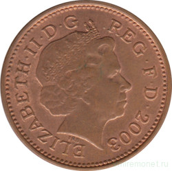 Монета. Великобритания. 1 пенни 2003 год.