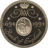 Монета. Великобритания. 2 фунта 1994 год. 300 лет Банку Англии. Пруф. ав.