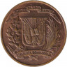 Монета. Доминиканская республика. 1 сентаво 1972 год.