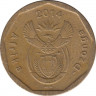 Монета. Южно-Африканская республика (ЮАР). 20 центов 2014 год. ав.