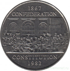Монета. Канада. 1 доллар 1982 год. 115 лет Конституции Канады.