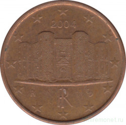 Монета. Италия. 1 цент 2004 год.