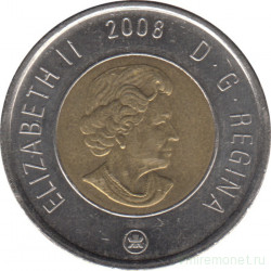 Монета. Канада. 2 доллара 2008 год.