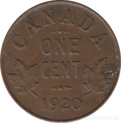 Монета. Канада. 1 цент 1920 год. (Тип II)