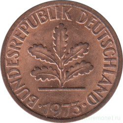 Монета. ФРГ. 2 пфеннига 1973 год. Монетный двор - Гамбург (J).