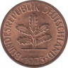  Монета. ФРГ. 2 пфеннига 1973 год. Монетный двор - Гамбург (J). ав.
