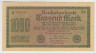 Банкнота. Германия. Веймарская республика. 1000 марок 1922 год. Жёлтая бумага. Водяной знак - тип 1. Серийный номер - буква , шесть цифр , две буквы. Ошибка (в слове Reichsbanknote вместо первой "е" буква "c"). ав.