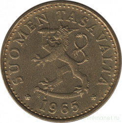 Монета. Финляндия. 20 пенни 1965 год.