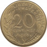 Монета. Франция. 20 сантимов 1963 год. ав.