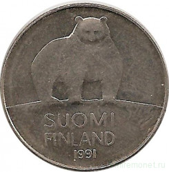 Монета. Финляндия. 50 пенни 1991 год.