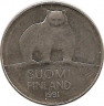 Аверс.Монета. Финляндия. 50 пенни 1991 год.