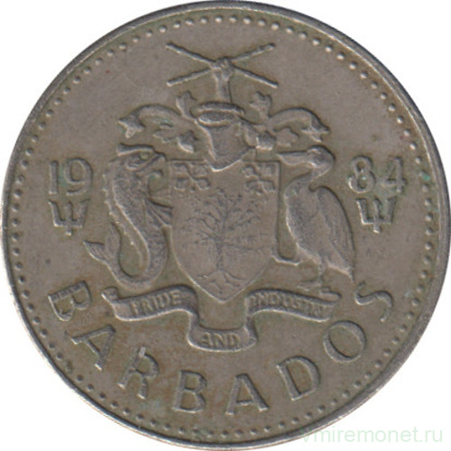 Монета. Барбадос. 10 центов 1984 год.