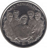 Монета. Великобритания. Британские Виргинские острова. 1 доллар 2002 год. Смерть Королевы-матери. Королева-мать с внуками. ав.