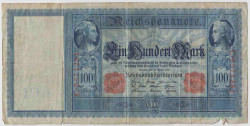 Банкнота. Германия. Германская империя (1871-1918). 100 марок 1910 год. Красный цвет.