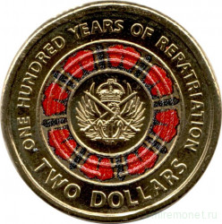 Монета. Австралия. 2 доллара 2019 год. 100 лет репатриации.