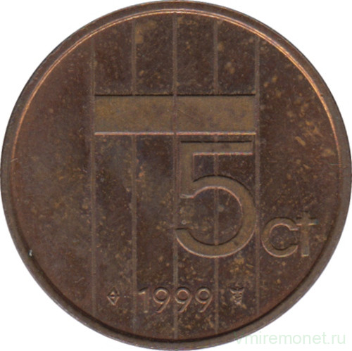 Монета. Нидерланды. 5 центов 1999 год.