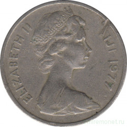 Монета. Фиджи. 10 центов 1977 год.