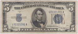 Банкнота. США. 5 долларов 1934 год. B. Тип 414Аb.