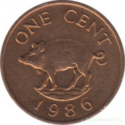 Монета. Бермудские острова. 1 цент 1986 год.